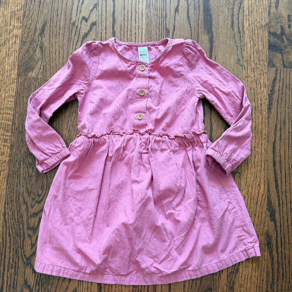 🍭6/$30 Carter’s Dusty Rose Lightweight 100% Cotton Dress - 4T